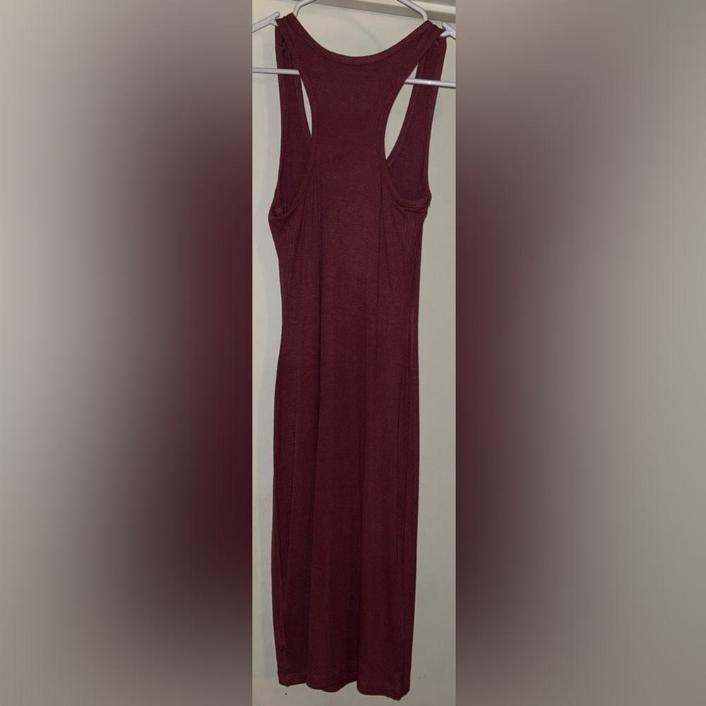 Mauve Racerback Ribbed Mini Dress S - Picture 2 of 9